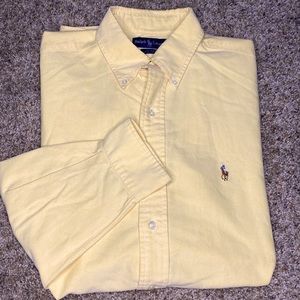 Ralph Lauren Blake Mens Dress Shirt Yellow L Vintage
